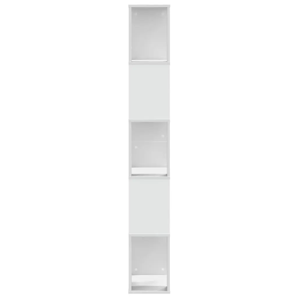 Bookcase 5-Tier Storage Shelving Unit 45x23.5x162.5 cm White Engineered Wood