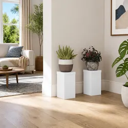 Reliable White Plant Stands - 2 pcs, Built to Last