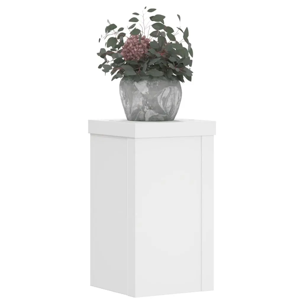 Plant Stands 2 pcs White 10x10x18 cm Engineered Wood Flower Pot Display