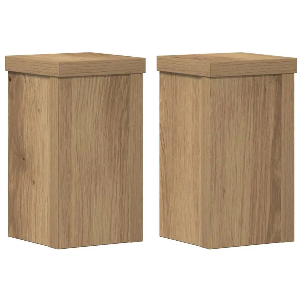 Plant Stands 2 pcs Brown Engineered Wood 10x10x18 cm Display
