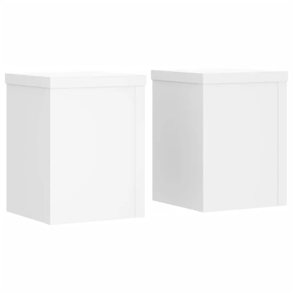 Plant Stands 2 pcs White 15x15x20 cm Engineered Wood Flower Pot Display