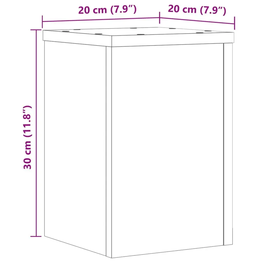 Plant Stands 2 pcs Display 20x20x30 cm White Engineered Wood