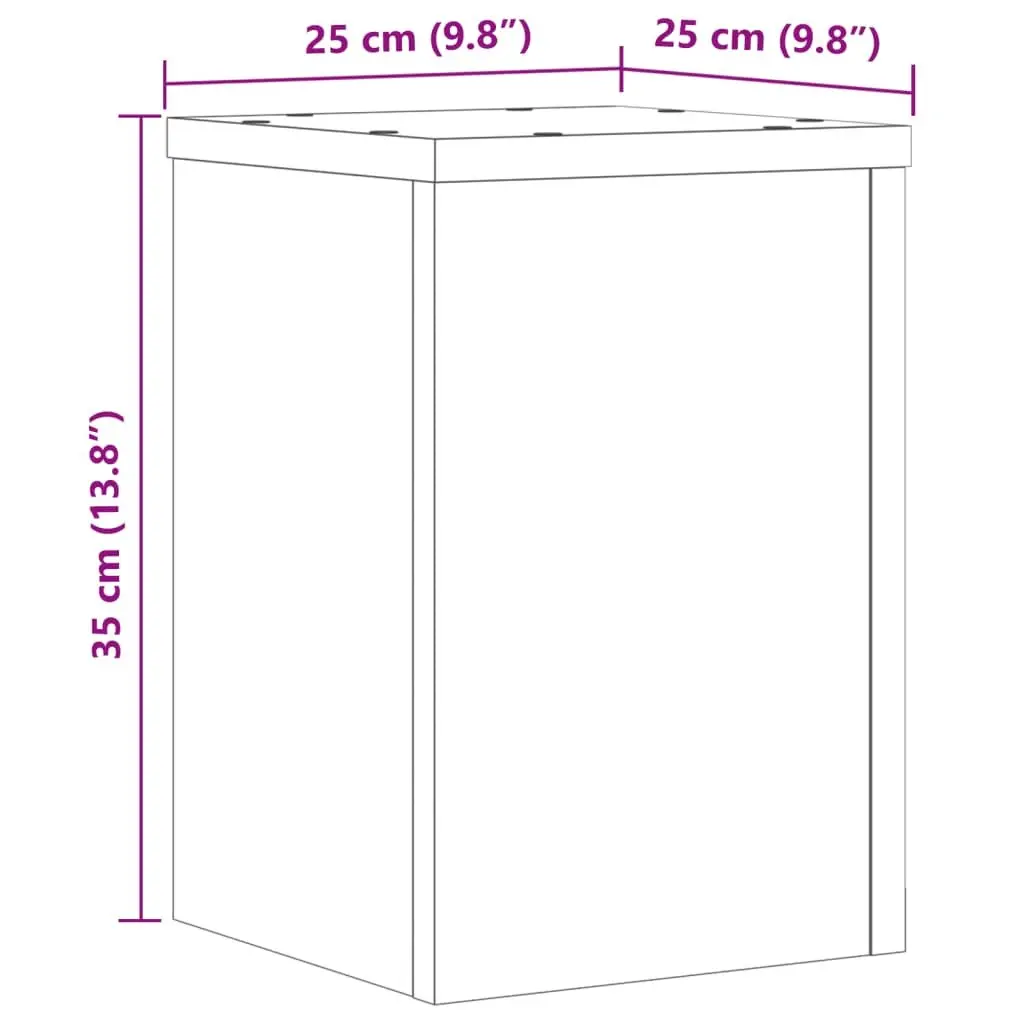 Plant Stands 2 pcs Display 25x25x35 cm White Engineered Wood