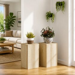 Value Plant Stands - Durable Sonoma Oak Display 2 pcs