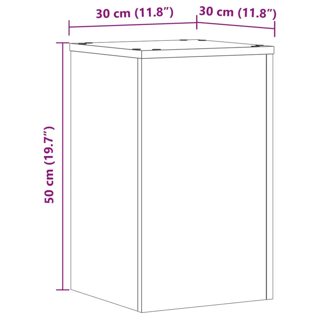 Plant Stands 2 pcs Flower Pot Display 30x30x50 cm Brown Sonoma Oak Engineered Wood