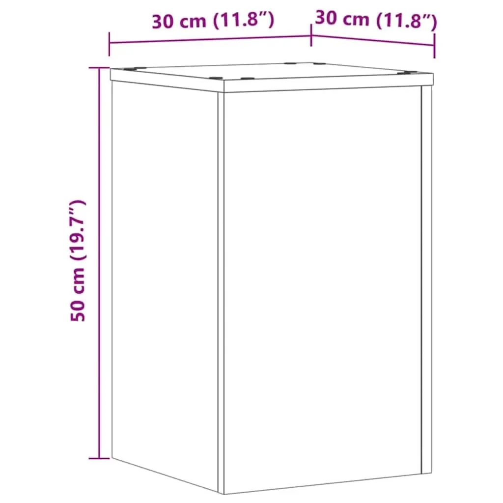Plant Stands 2 pcs Flower Display Holder Brown 30x30x50 cm Engineered Wood