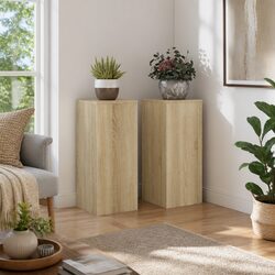 Reliable Brown Engineered Wood Plant Stands, 2 pcs