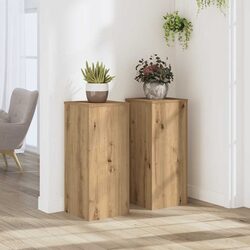 Reliable Brown Engineered Wood Plant Stand 30x30x70 cm