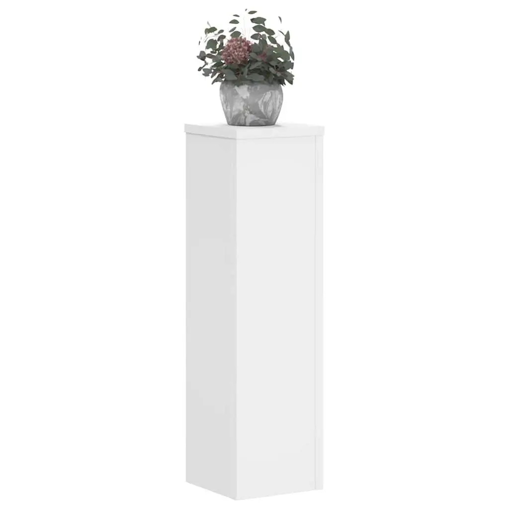 Plant Stands Indoor Outdoor Display 17x17x60 cm White 2 pcs Engineered Wood