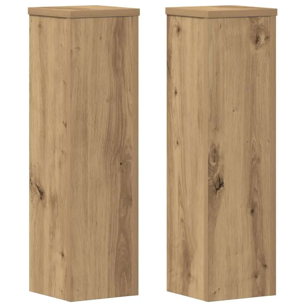 Plant Stands 2 Pieces Brown Engineered Wood 17x17x60 cm Display