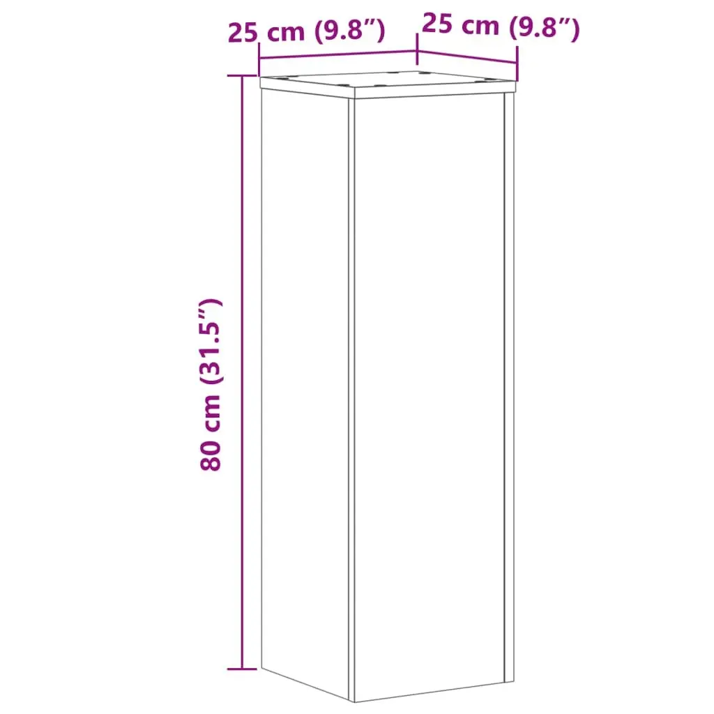 Plant Stands for Displaying Plants 25x25x80 cm White 2 Piece Engineered Wood