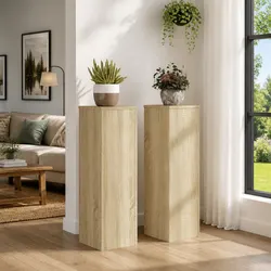 Reliable 2 pcs Sonoma Oak Plant Stands for Decor