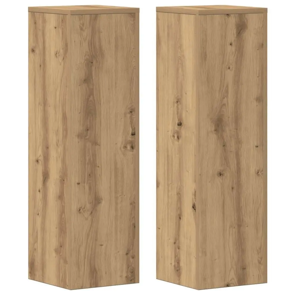 Plant Stands 2 pcs Flower Display Stand 25x25x80 cm Brown Engineered Wood