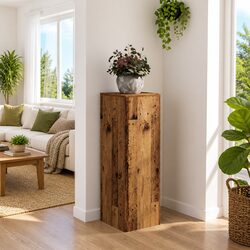 Plant Stand Old Wood 33x33x100 cm Flower Pot Display Stand Engineered Wood Brown