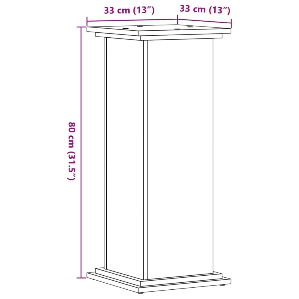 Plant Stand Display Pot Holder 33x33x80 cm White Engineered Wood