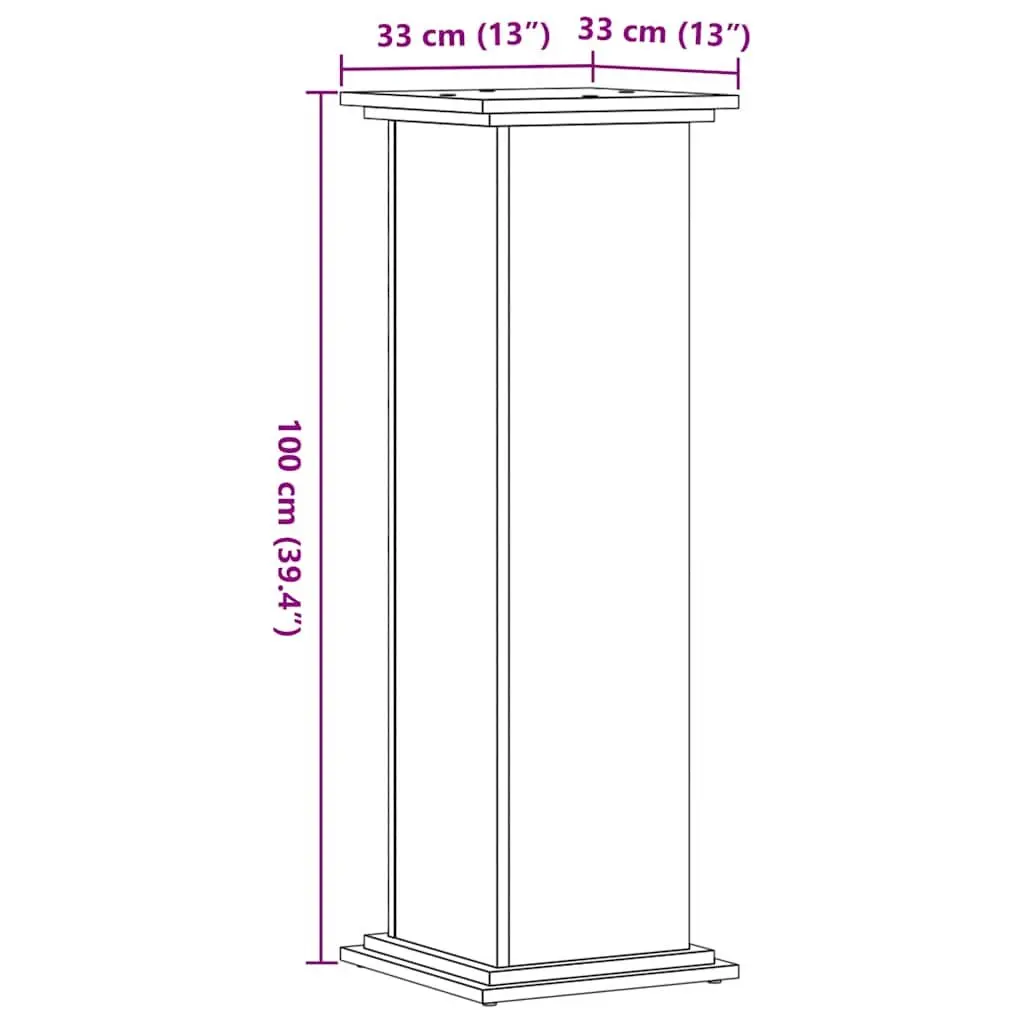 Plant Stand White Engineered Wood Flower Pot Display 33x33x100cm Tall