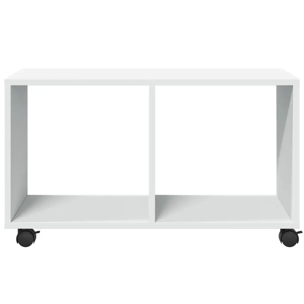 Rolling Cabinet Storage Unit White 72x33x42.5cm with Swivel Wheels and Lockable