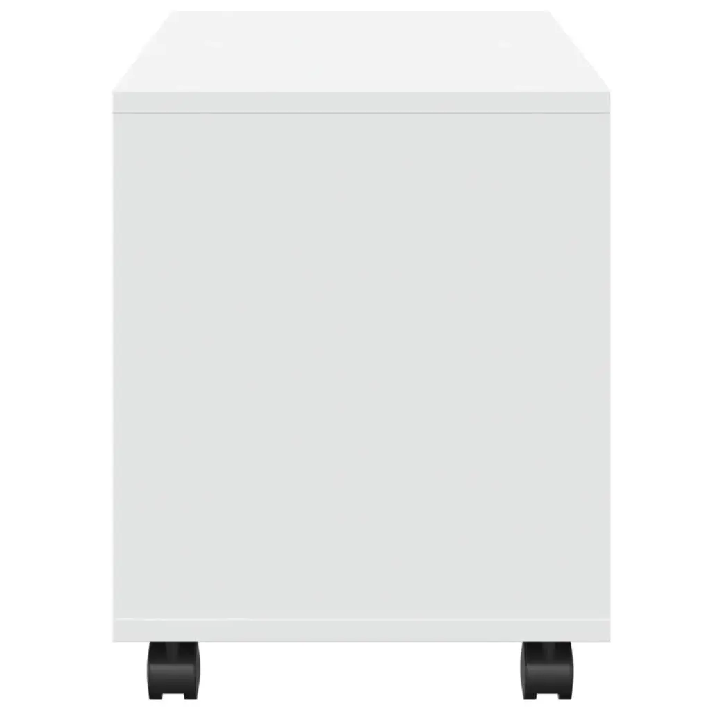 Rolling Cabinet Storage Unit White 72x33x42.5cm with Swivel Wheels and Lockable