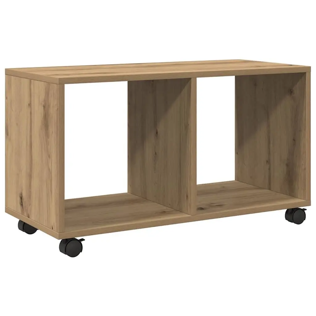 Rolling Cabinet Storage Unit Engineered Wood Brown 72 x 33 x 42.5 cm with Swivel Wheels