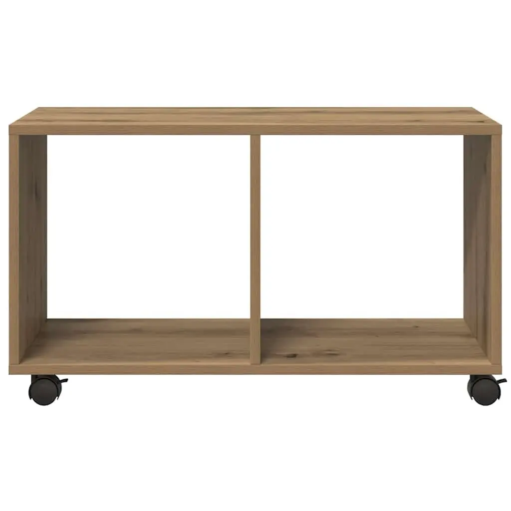 Rolling Cabinet Storage Unit Engineered Wood Brown 72 x 33 x 42.5 cm with Swivel Wheels