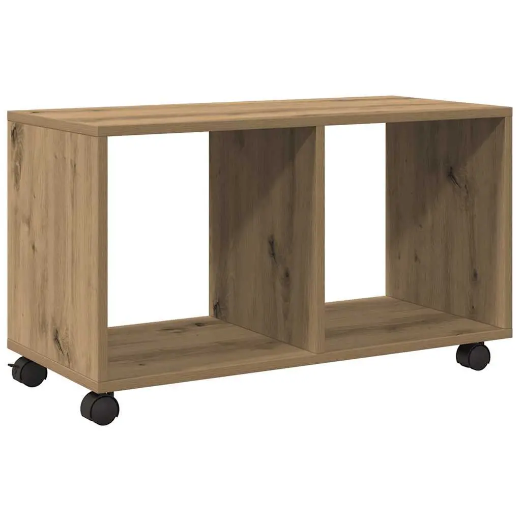 Rolling Cabinet Storage Unit Engineered Wood Brown 72 x 33 x 42.5 cm with Swivel Wheels