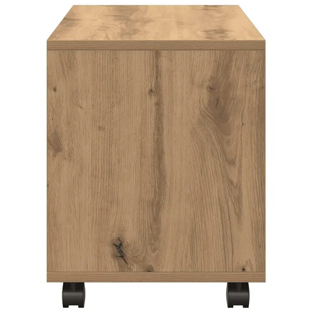 Rolling Cabinet Storage Unit Engineered Wood Brown 72 x 33 x 42.5 cm with Swivel Wheels