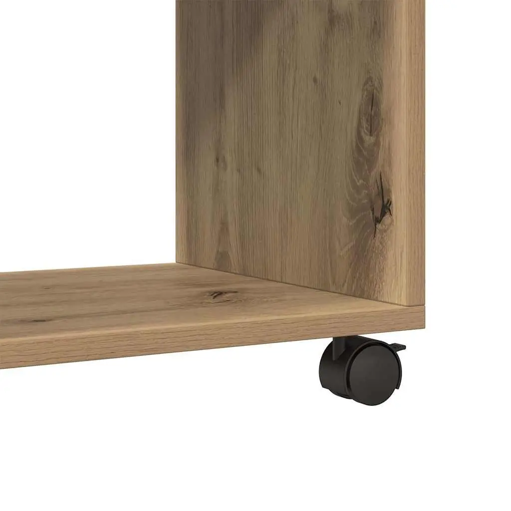 Rolling Cabinet Storage Unit Engineered Wood Brown 72 x 33 x 42.5 cm with Swivel Wheels