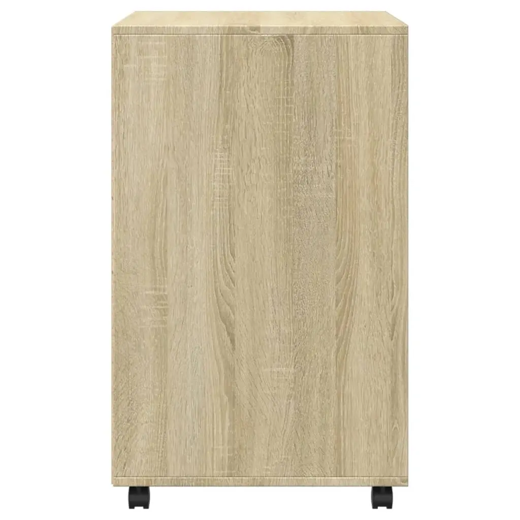 Rolling Cabinet Storage Furniture Shelves Doors 60x48x81cm Brown