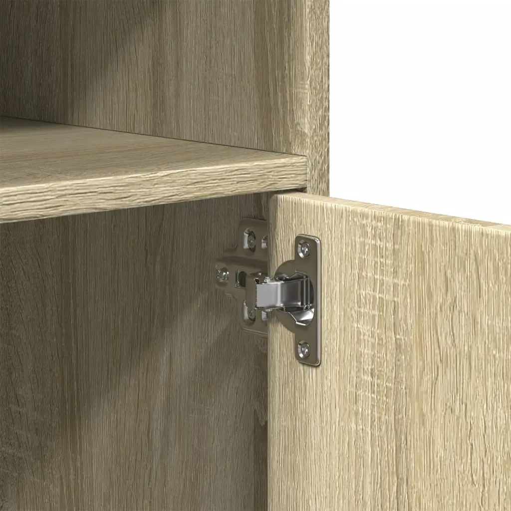 Rolling Cabinet Storage Furniture Shelves Doors 60x48x81cm Brown