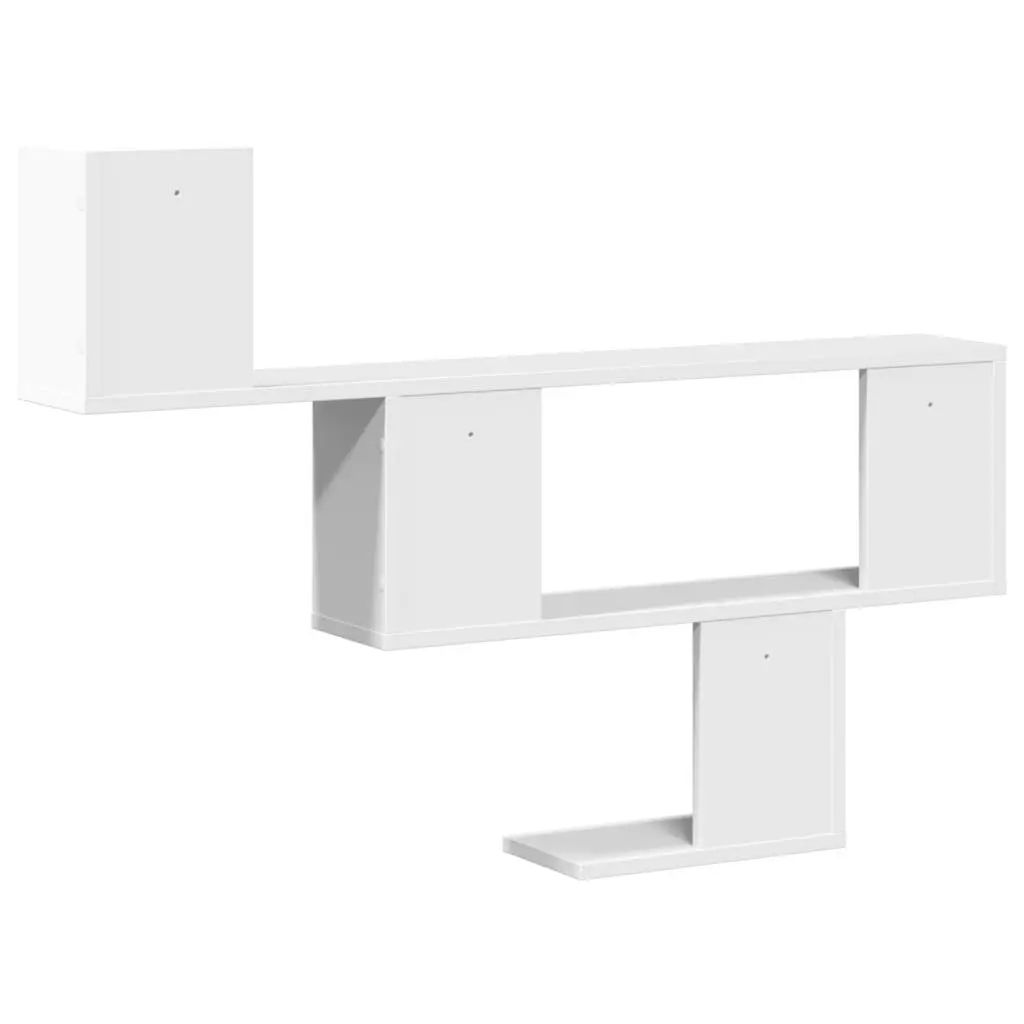 Wall Shelf White 100x15x70 cm Floating Storage Display Engineered Wood