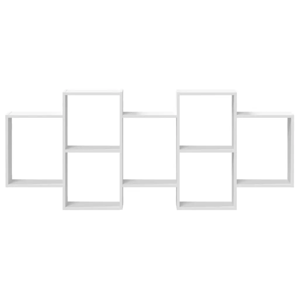 Wall Shelf White 159x18x65 cm Floating Display Storage Organiser Engineered Wood