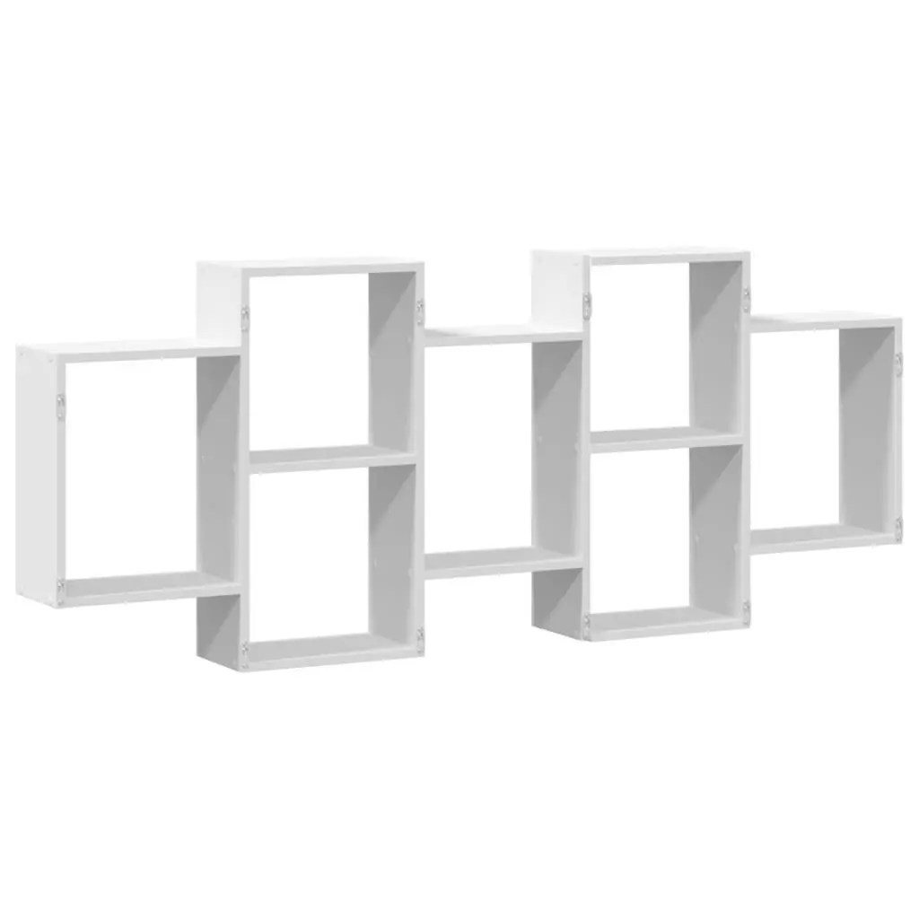 Wall Shelf White 159x18x65 cm Floating Display Storage Organiser Engineered Wood