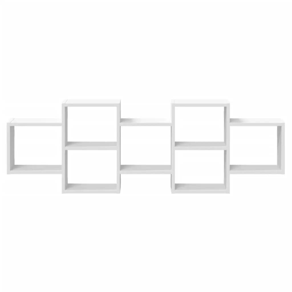 Wall Shelf White Floating Storage Display Organiser Engineered Wood 129x18x42cm