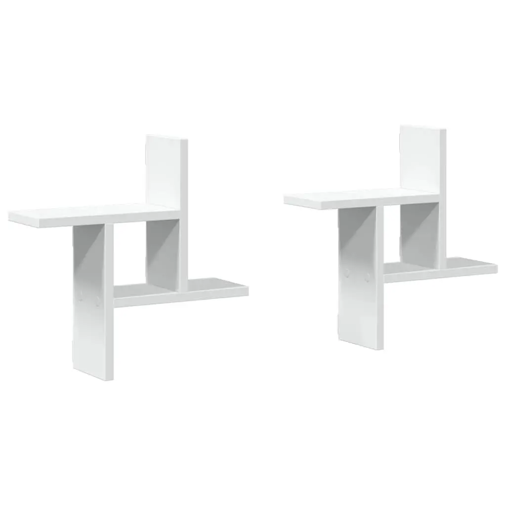 Wall Shelves 2 pcs White 38x12x38 cm Floating Storage Display Shelving Unit