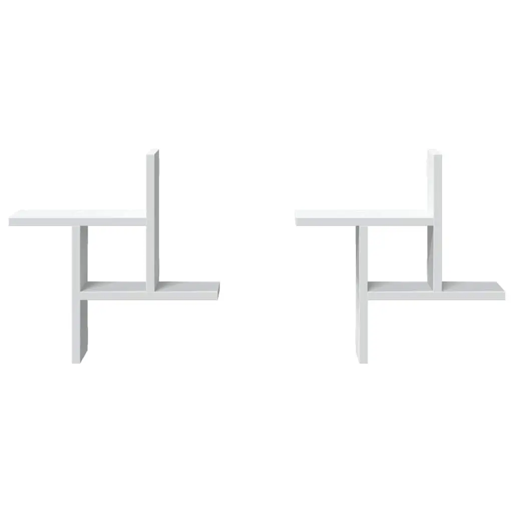 Wall Shelves 2 pcs White 38x12x38 cm Floating Storage Display Shelving Unit