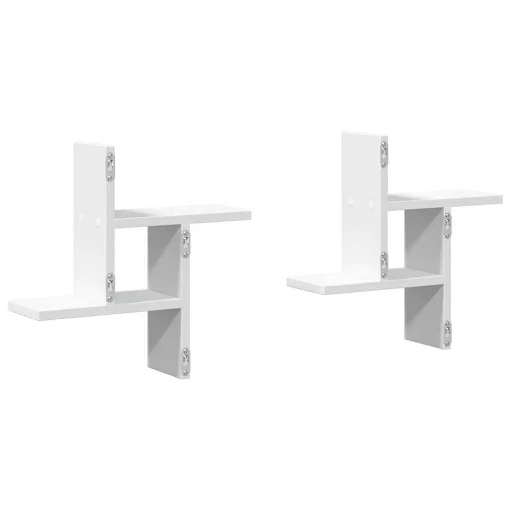 Wall Shelves 2 pcs White 38x12x38 cm Floating Storage Display Shelving Unit