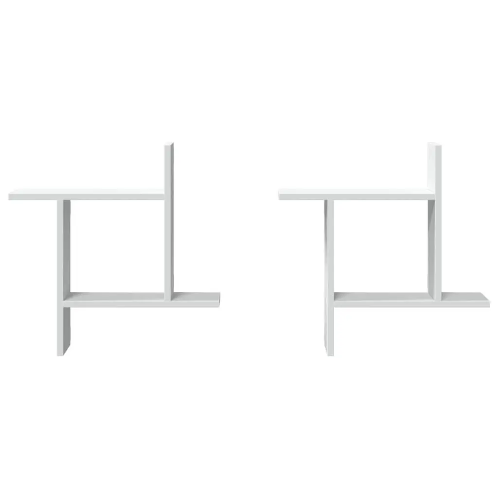 Wall Shelves Floating Storage Display 50x12x50 cm White 2 Piece