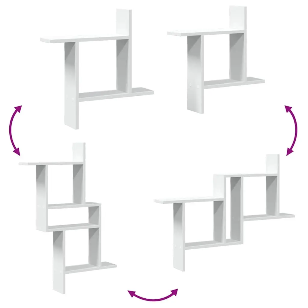Wall Shelves Floating Storage Display 50x12x50 cm White 2 Piece