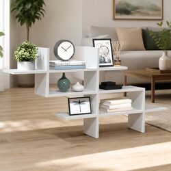 Wall Shelf White Floating Storage Display Shelving Unit Engineered Wood