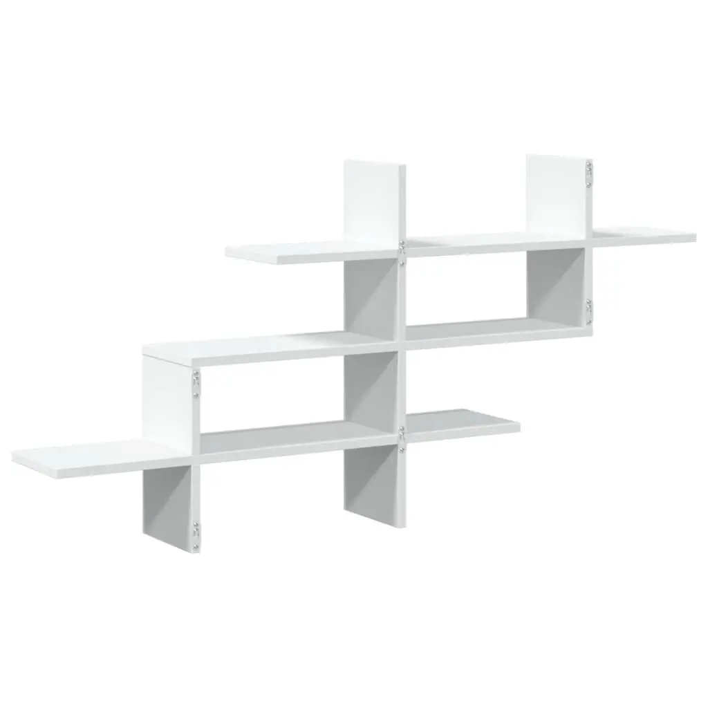 Wall Shelf White Floating Storage Display Shelving Unit Engineered Wood