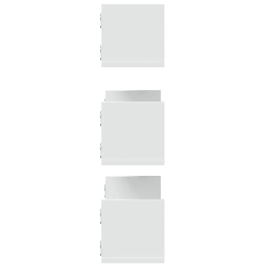 Wall Shelves Floating Storage 58x18x18 cm White 3 Piece Engineered Wood Display