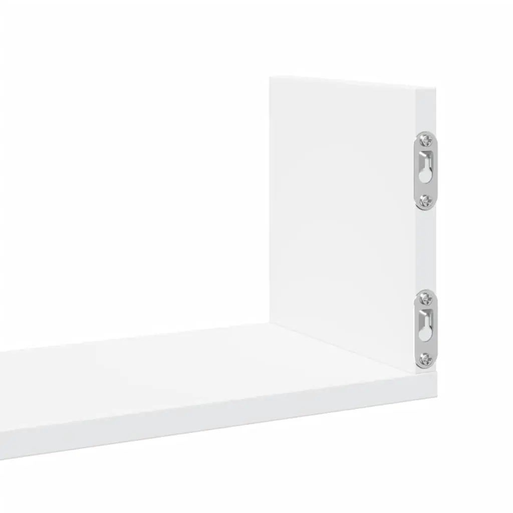 Wall Shelves Floating Storage 58x18x18 cm White 3 Piece Engineered Wood Display