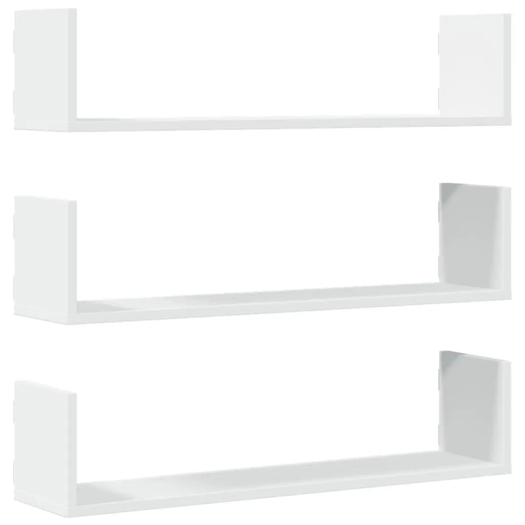 Wall Shelves 3 Pieces Floating Storage Display 80x18x18 cm White