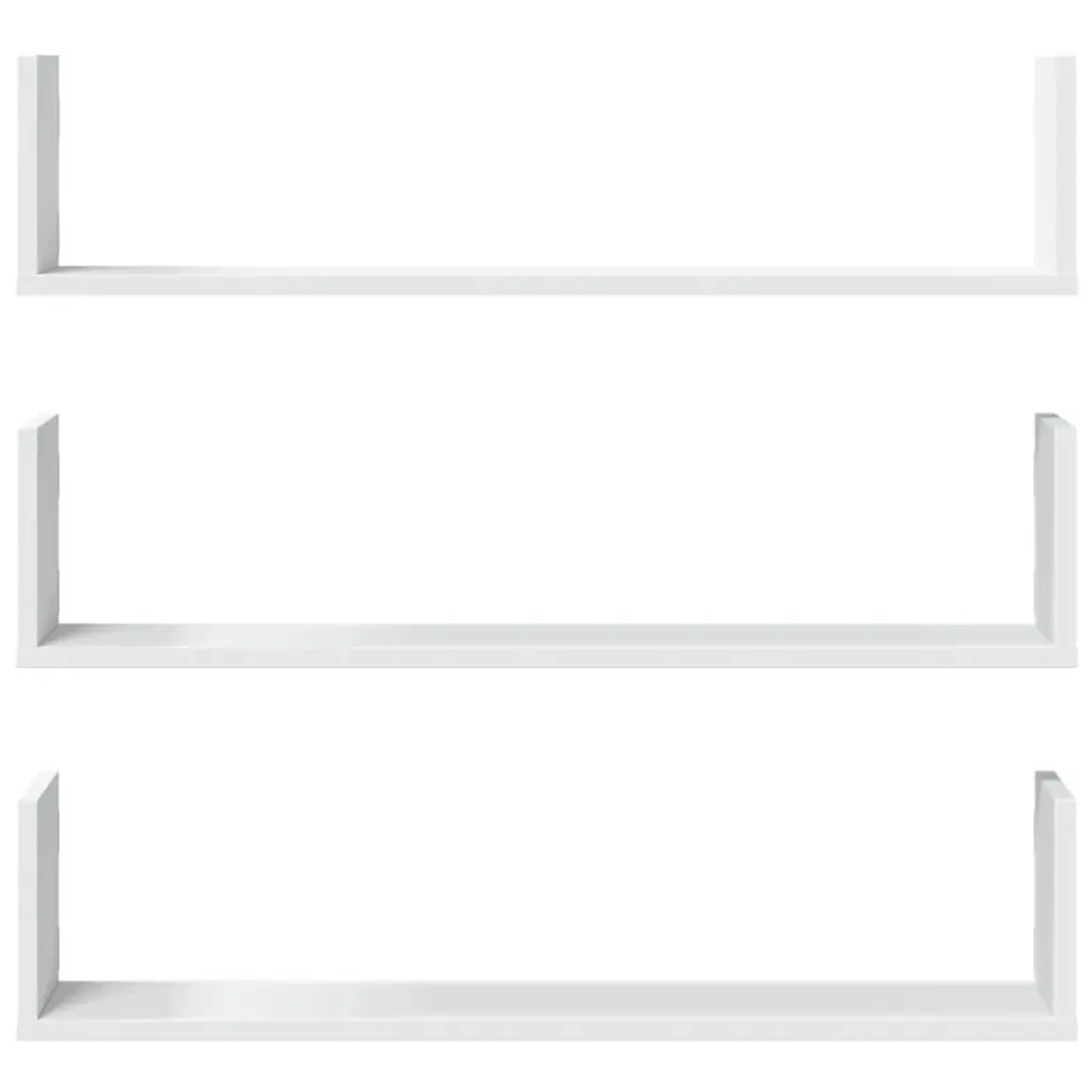 Wall Shelves 3 Pieces Floating Storage Display 80x18x18 cm White