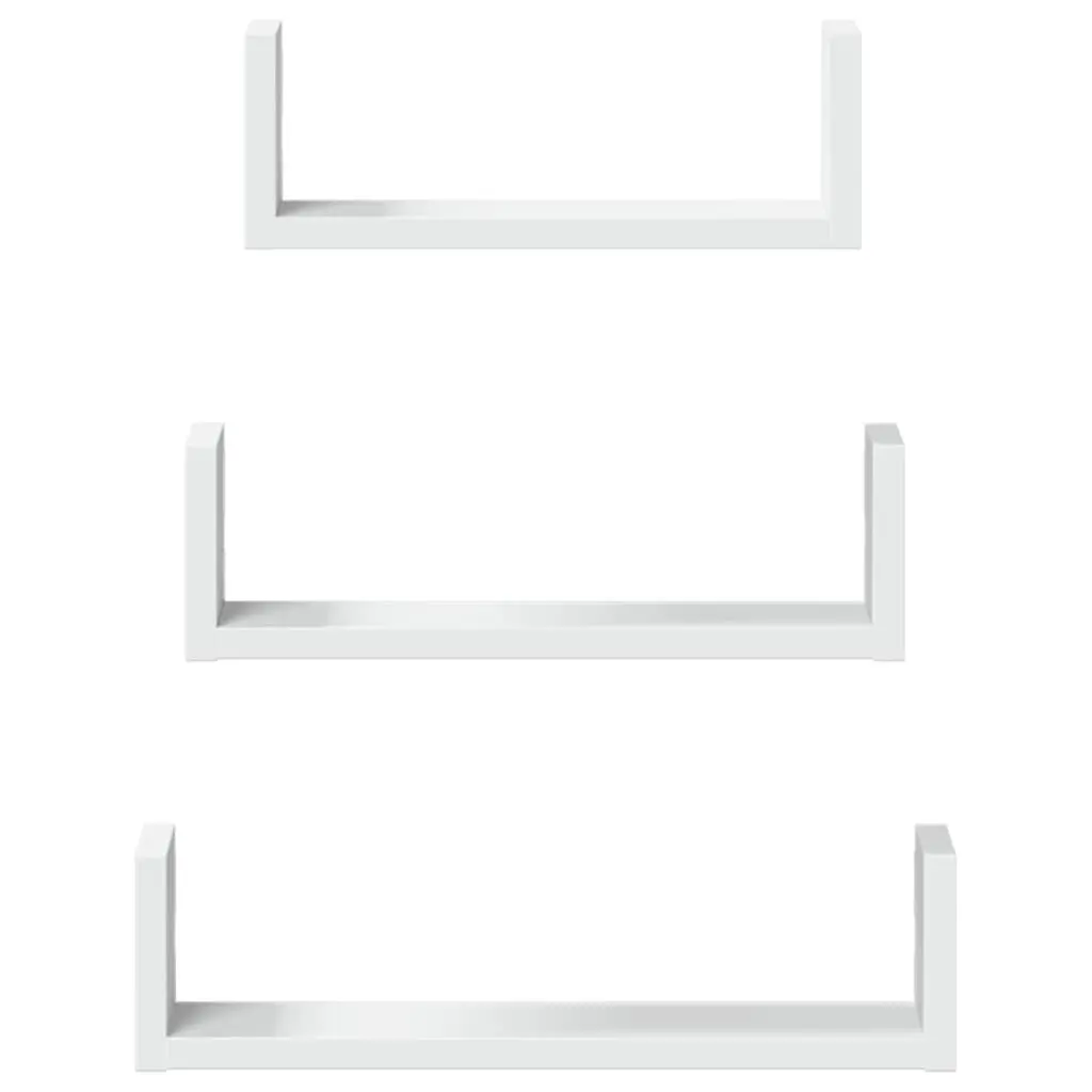 Wall Shelf 3 pcs White Floating Display Storage Shelves for Bedroom Living Room