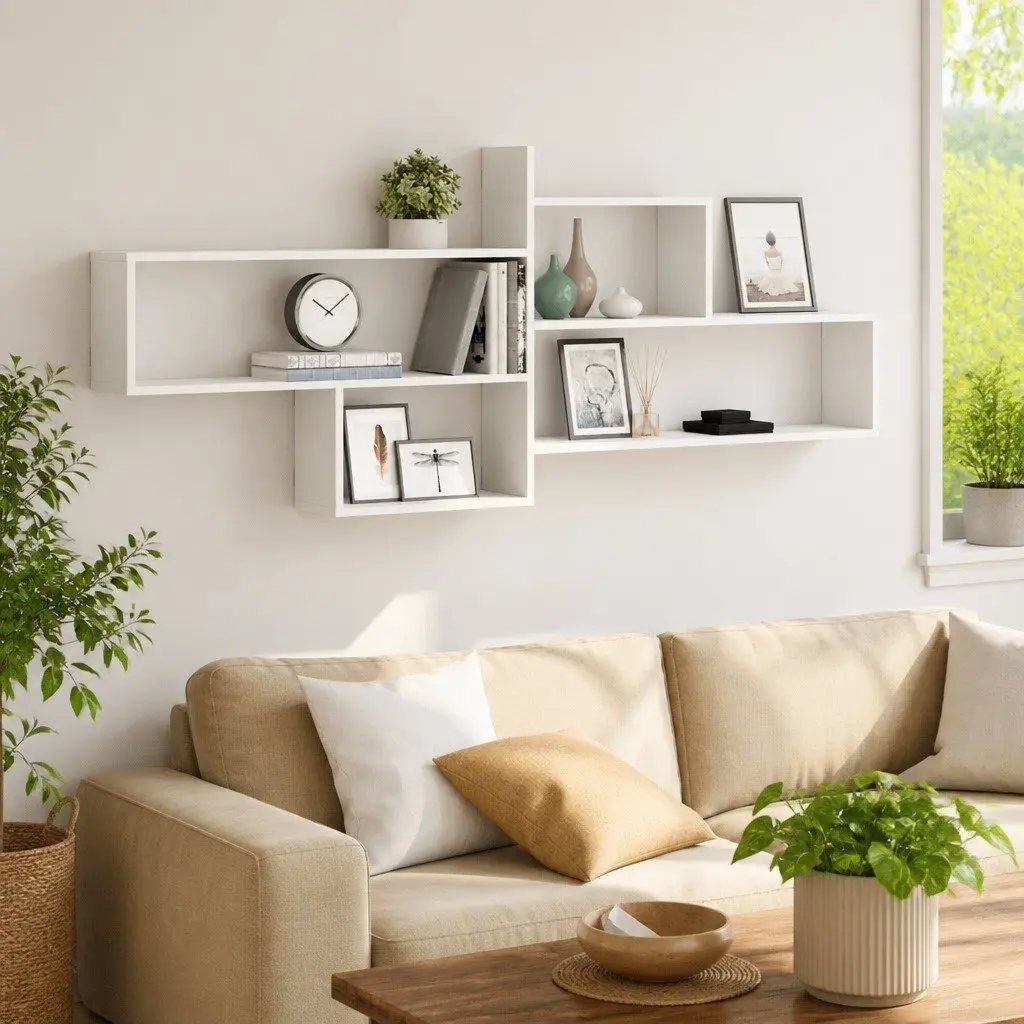 Wall Shelf Storage Organizer 167.5x18x68cm White Engineered Wood