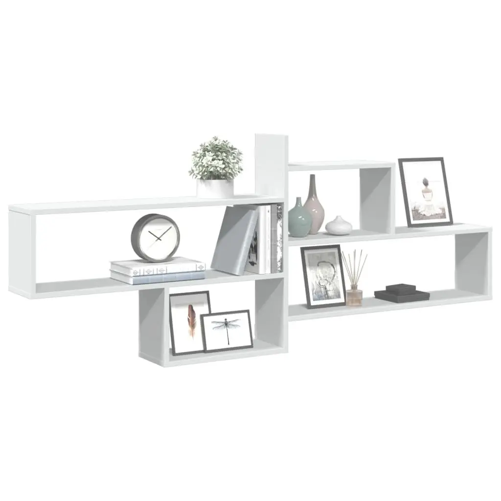 Wall Shelf Storage Organizer 167.5x18x68cm White Engineered Wood