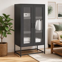 Practical and Reliable Black Highboard Storage Unit