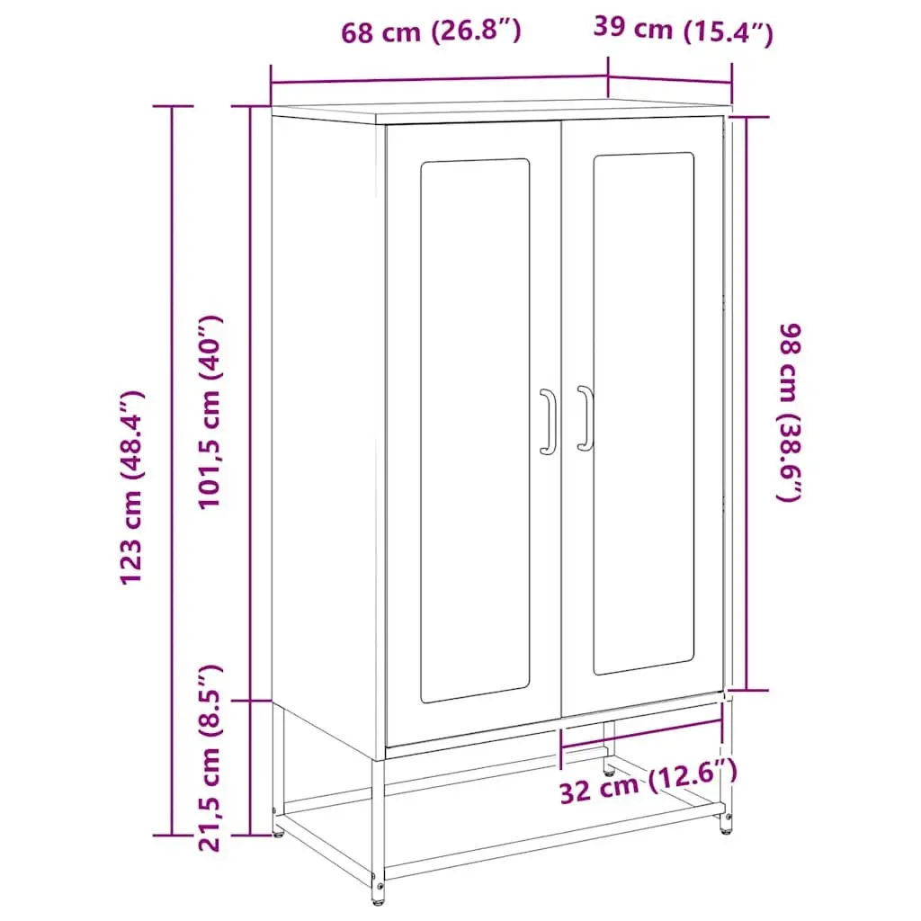 Black Highboard Storage Unit