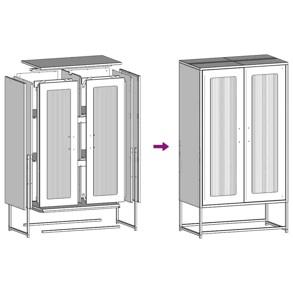 Black Highboard Storage Unit